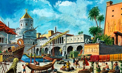 Alexandrië (gouache op papier) door Ruggero Giovannini