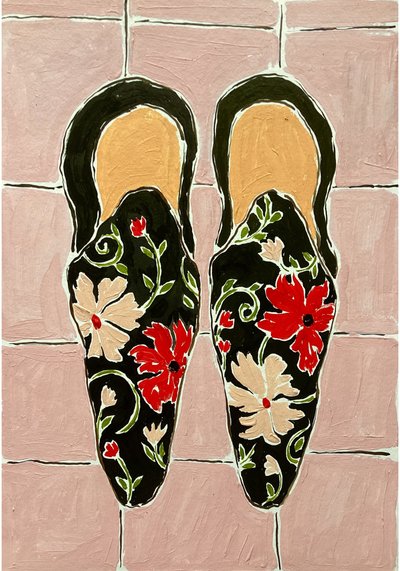 Elegante slippers met bloemenprint door Rushati Chowdhury