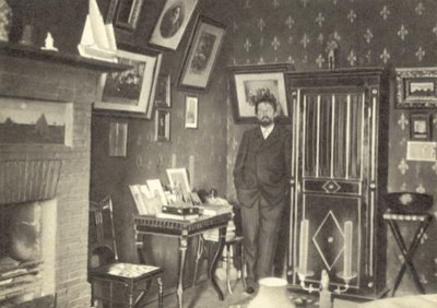 Anton Tsjechov in zijn studeerkamer in Jalta, Krim door Russian Photographer