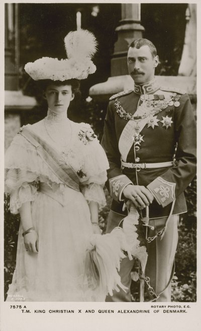 Koning Christian X en Koningin Alexandrine van Denemarken door Russian Photographer
