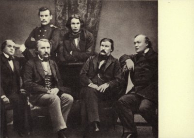 L N Tolstoi met schrijvers-bijdragers van het tijdschrift 