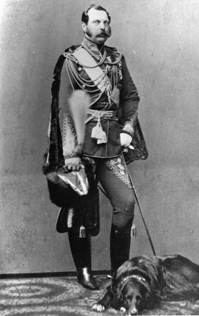 Portret van Keizer Alexander II van Rusland door Russian Photographer