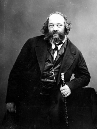 Portret van Michail Bakunin (1814 - 1876), Russische anarchistische revolutionair (1814 - 1876). Fotografie. door Russian Photographer
