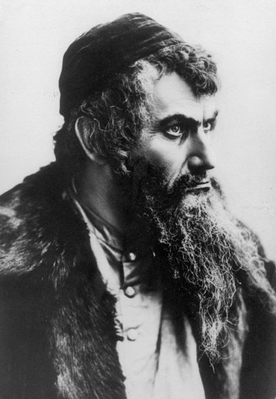 Raphael Adelheim in de rol van Shylock in de Russische productie van "De Koopman van Venetië" door Russian Photographer