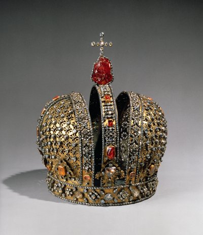 Kroon van Keizerin Anna Ioannovna, Sint-Petersburg, 1730 (zilver, goud & edelstenen) door Russian School