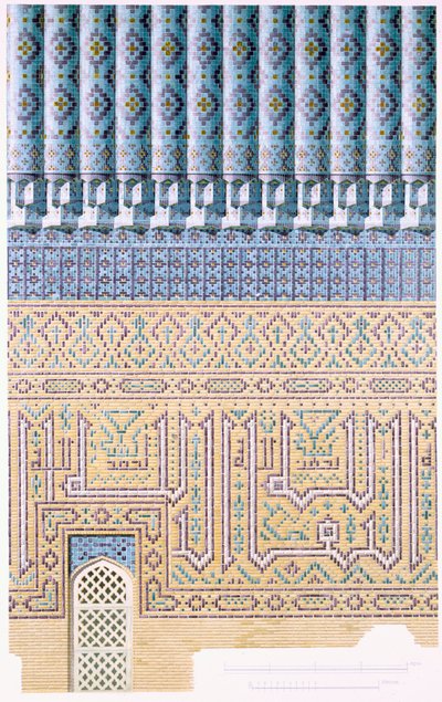 Decoratieve details van de koepel, vanaf de grond omhoog, pub. 1905 door Russian School.