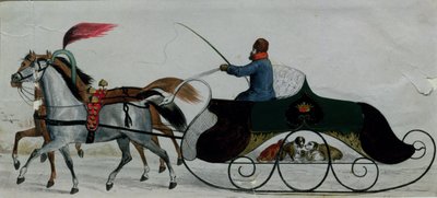 Paardenslee (detail) door Russian School