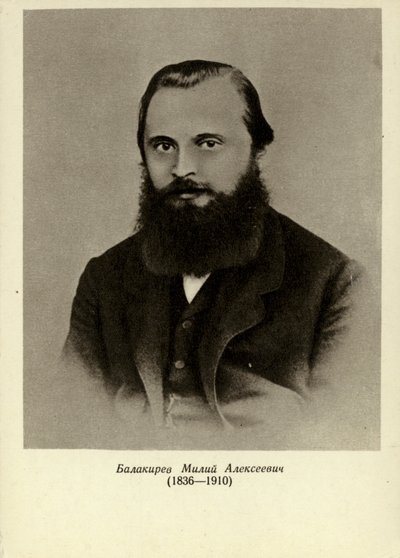 Mily Alexeyevich Balakirev, Russische pianist, dirigent en componist (1836-1910) door Russian School