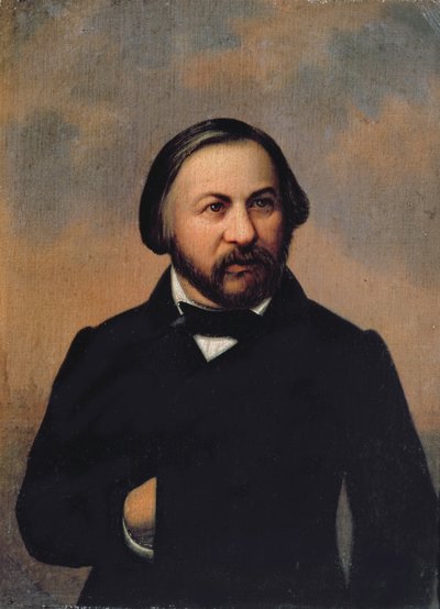 Portret van Mikhail Ivanovich Glinka (1804-57), 1850s door Russian School