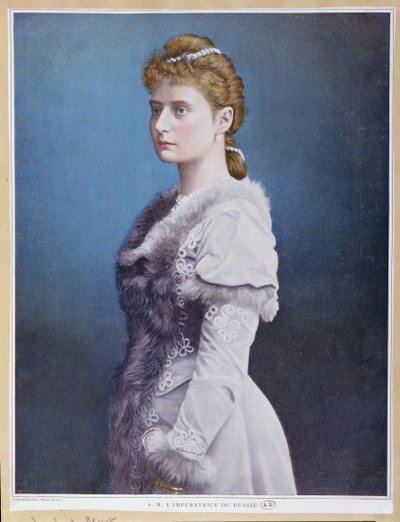 Portret van Tsarina Alexandra Feodorovna (1872-1918) c.1898 door Russian School