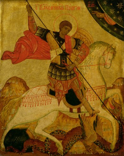 Sint Joris doodt de Draak door Russian School