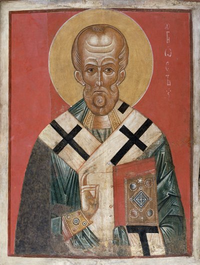 St. Nicolaas, Novgorod school, c.1300 door Russian School
