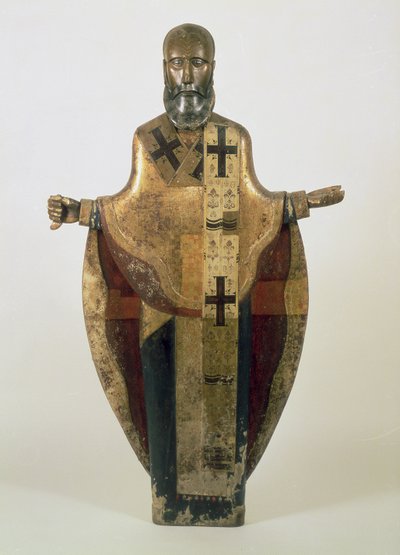 Beeld van St. Nicolaas van Mozhaisk, Russisch, eind 16e eeuw door Russian School