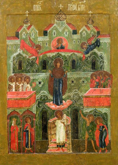 De Pokrov (Voorbede van de Moeder Gods) door Russian School