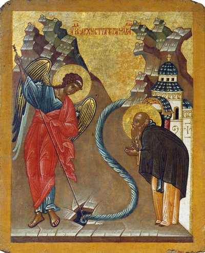 Het wonder van de aartsengel Michaël in Chonae door Russian icon.