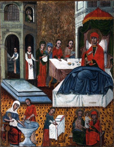 De Geboorte van de Maagd, midden 17e eeuw door Russian icon.