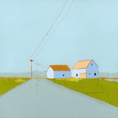 Bewolkte dag, 2025 (acryl op houten paneel) door Ruth Lague