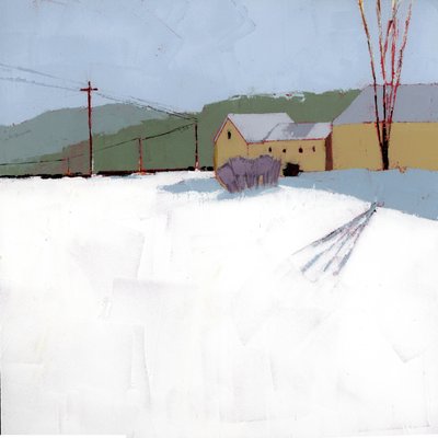 Green Mountain, 2025 (acryl op houten paneel) door Ruth Lague