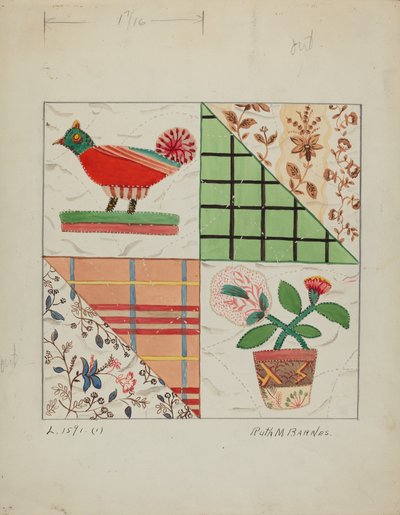 Applicatie Quilt, c. 1936 door Ruth M Barnes