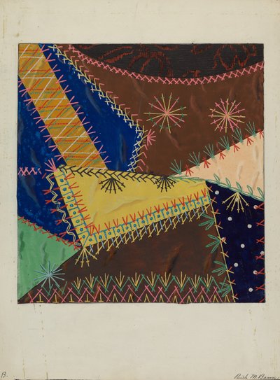 Crazy Quilt, ca. 1940 door Ruth M Barnes