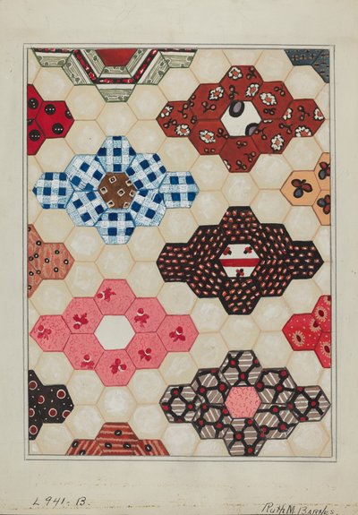 Quilt 1 Sectie, c. 1936 door Ruth M Barnes