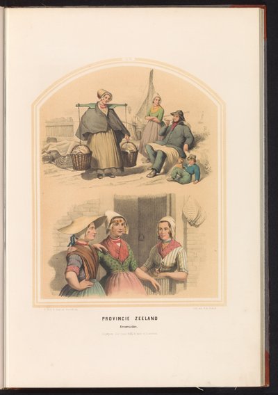 Klederdracht van Arnemuiden in Zeeland, 1857 door Ruurt de Vries