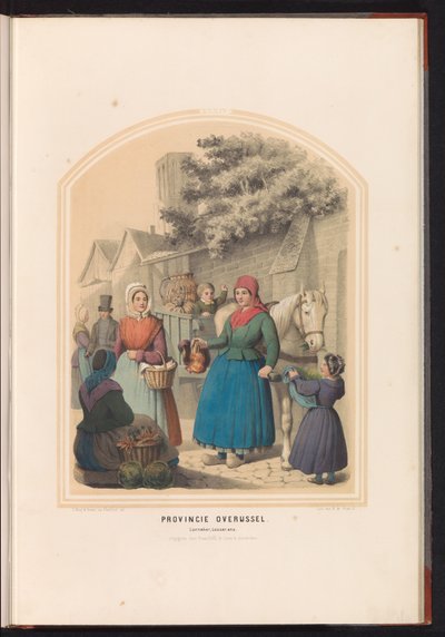 Klederdracht van Lonneker en Losser in Overijssel, 1857 door Ruurt de Vries