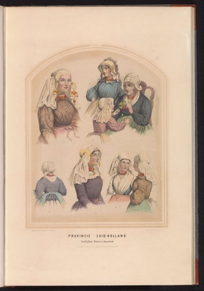Klederdracht van Overflakkee, Voorne en Oud-Beijerland in Zuid-Holland, 1857 door Ruurt de Vries
