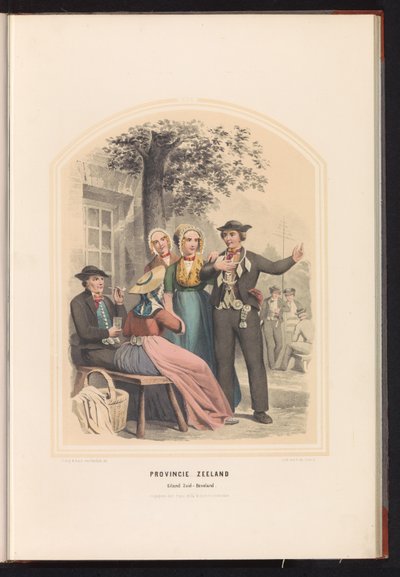 Klederdracht van Zuid-Beveland in Zeeland, 1857 door Ruurt de Vries
