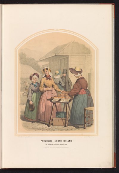 Klederdracht van de Beemster, Purmer en Wormer in Noord-Holland, 1857 door Ruurt de Vries