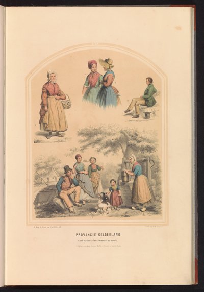 Klederdracht van de provincie Gelderland, 1857 door Ruurt de Vries
