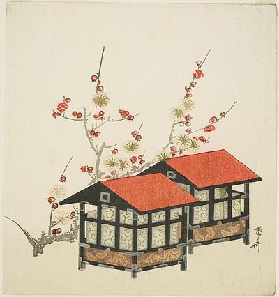 Vogelhuisjes en pruimentakken door Ryuryukyo Shinsai