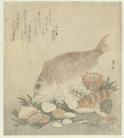 Vis en schelpen door Ryuryukyo Shinsai