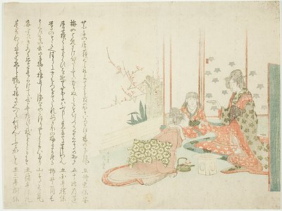 Theedrinkende dames door Ryuryukyo Shinsai