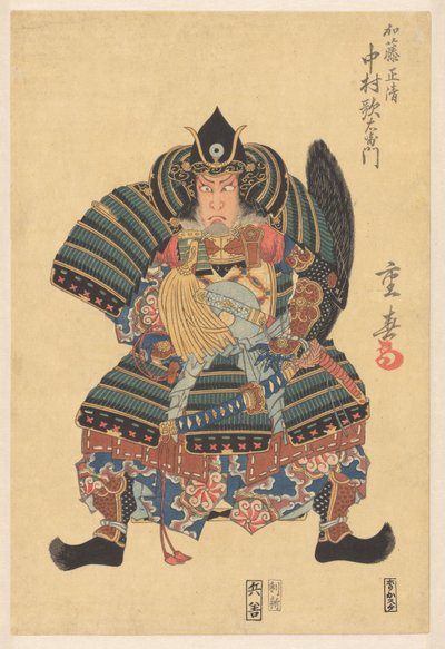 Nakamura Utaemon III als Katô Masakiyo in het toneelstuk 