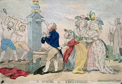 Een Scène in Cheltenham. Satirische Cartoon door S.W. Fores