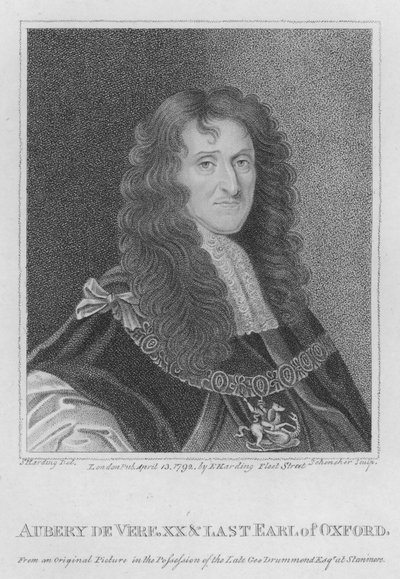 Aubery de Vere, XX en laatste graaf van Oxford door S. (after) Harding