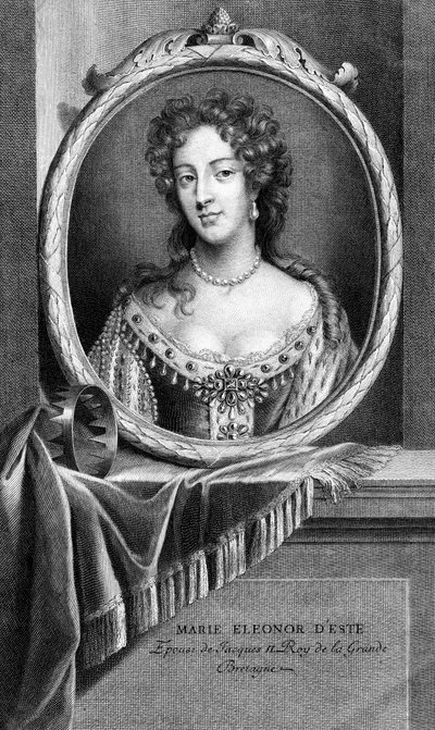 Maria van Modena, Koningin-gemalin van Koning Jacobus II van Groot-Brittannië door S. Audran