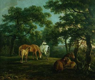 Paarden in een Landschap door S. and Barrett G. Gilpin