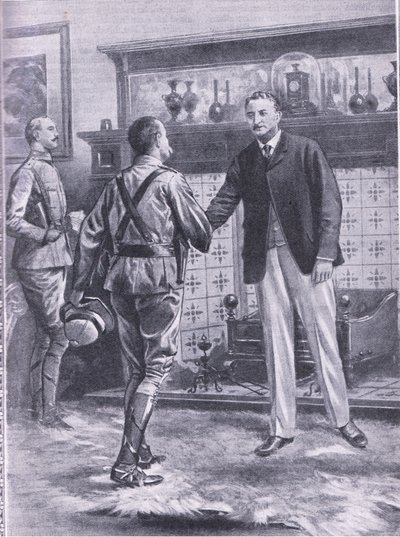 Toen Kimberley werd ontzet door French. Generaal French en Cecil Rhodes, illustratie uit Cassells Romance of Famous Lives, ca. 1940 door S. Begg