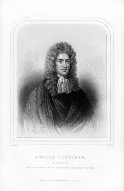 Andrew Fletcher van Saltoun, Schotse schrijver, politicus en patriot, 1870 door S. Freeman
