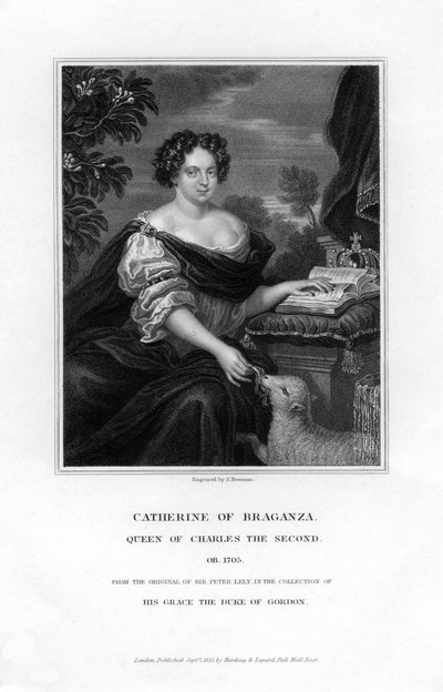 Catharina van Braganza, koningin van Karel II, 1833 door S. Freeman