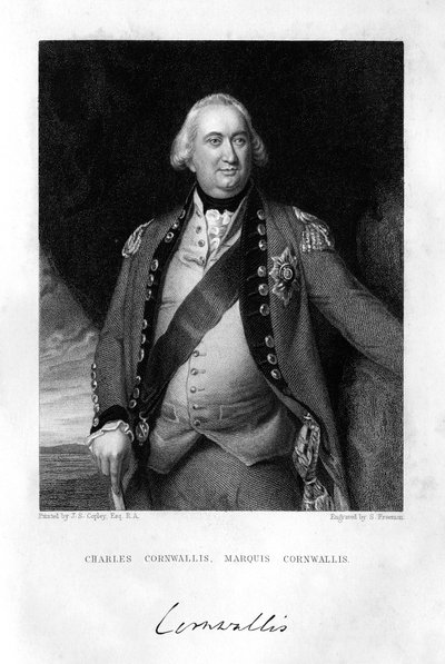 Charles Cornwallis 1738-1805, 1e Markies Cornwallis, 1839 door S. Freeman
