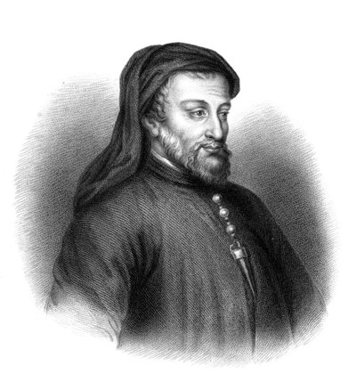 Geoffrey Chaucer, 14e-eeuwse Engelse auteur, dichter, filosoof, ambtenaar en diplomaat door S. Freeman