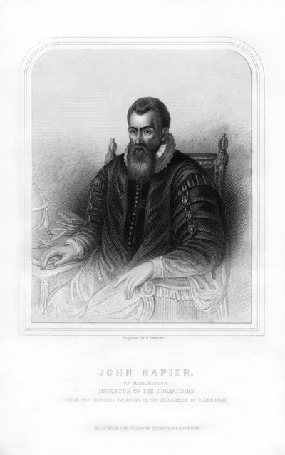 John Napier, Schotse wiskundige, natuurkundige, astronoom en astroloog, 1870 door S. Freeman