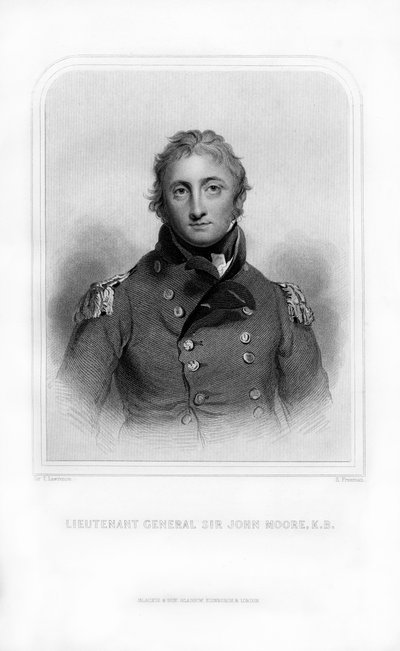 Sir John Moore, Britse soldaat en generaal, 1870 door S. Freeman
