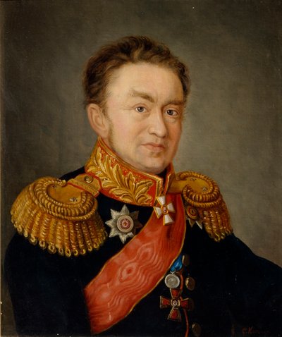 Portret van Pavel Nikolayevich Choglokov 1772-1832, 1820s door S. Komenko