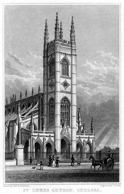 St. Lukes Kerk, Chelsea, Londen, 1828 door S. Lacey