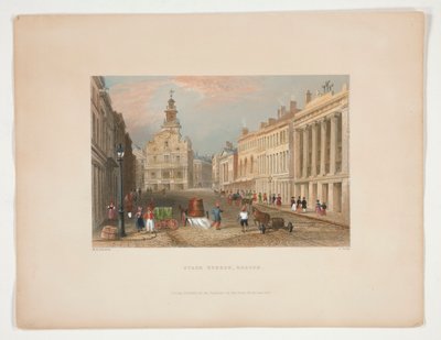 State Street, Boston, illustratie voor Nathaniel Parker Willis door S. Lacey