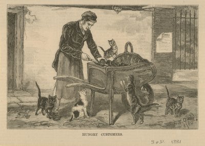 Hongerige klanten (gravure) door S. T. Dadd